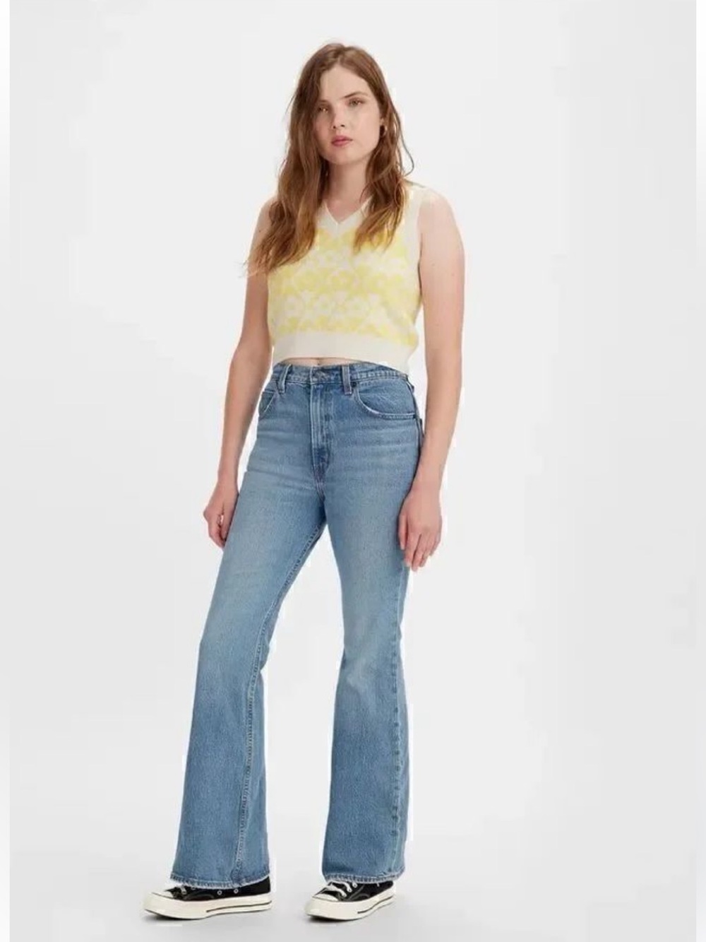 Levi's Premium 70s High Rise Flare Jeans Sonoma Walks Medium Wash NWT 27x32
